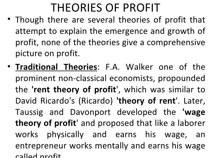 A study on david ricardos economic theories of wages and profits wage theory